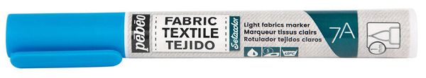 Маркер для светлых тканей 7A Light fabric 1 мм, перо круглое, 6 шт, 803407 Голубой, Pebeo