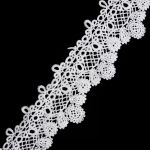 Кружево гипюр (плетёное) 95 мм / 3 метра, матовое, C501 белый