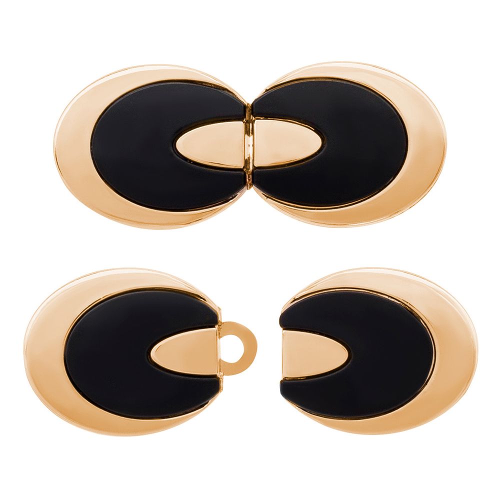 Крючки пришивные декоративные 44х18 мм, black/G, MT-1822, 4 шт