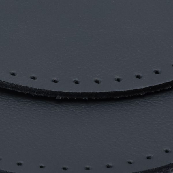 Заплатки пришивные из кожи, круг ⌀8см с перфорацией, 2 шт, 100% кожа, 05 темно-синий, 9121