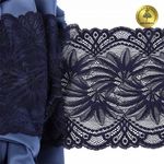 Кружево бельевое эластичное 185 мм / 3 метра, TBY.40039, цв.061 темно-синий