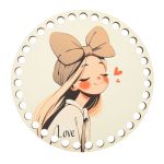 Набор донышек для вязания Матовый фанера ⌀15х0.4 см, 2 шт, 02 Милашка, Love2art ДВ-02