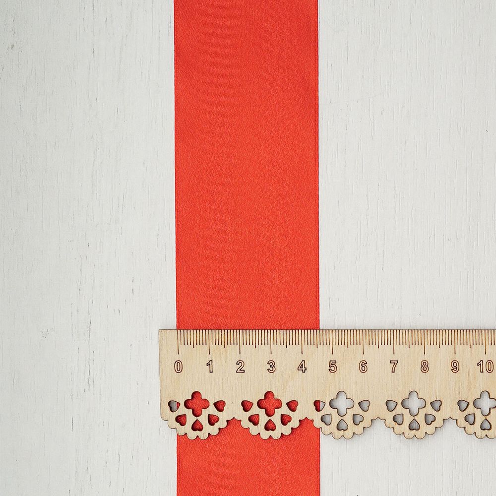 Лента атласная 1-сторонняя 50.0 мм / 22.86±1 метров, 026 красный, Globus