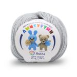 Пряжа Astra Premium (Астра Премиум) Амигуруми / уп.6 мот. по 50 г, 175 м, 168 светло-серый