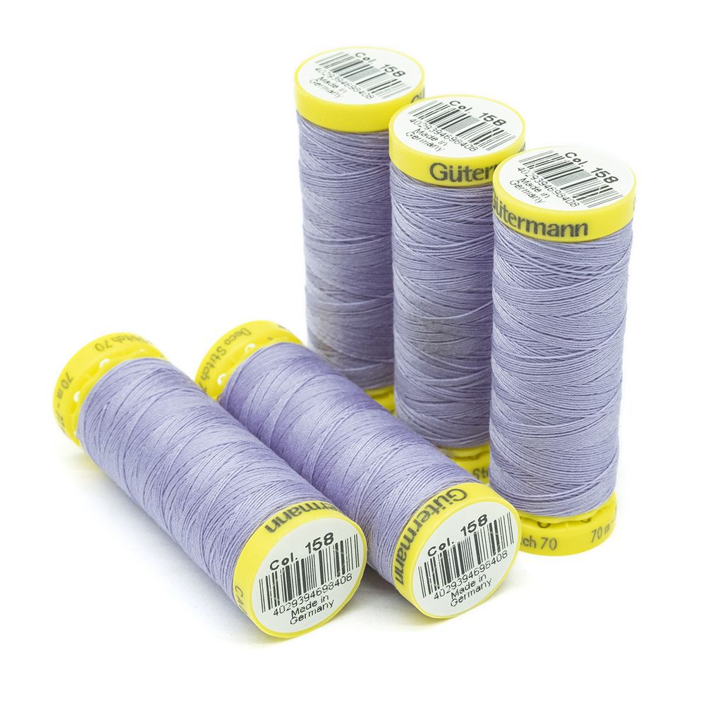 Нитки отделочные Gutermann Deco Stitch 70, 70м, 158 св.сиреневый, 5 катушек