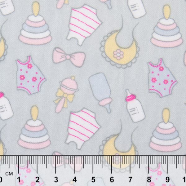 Ткань для пэчворка Peppy Молочные сны фланель, отрез 100х110 см, 175 г/м², МС-18 серый, Peppy