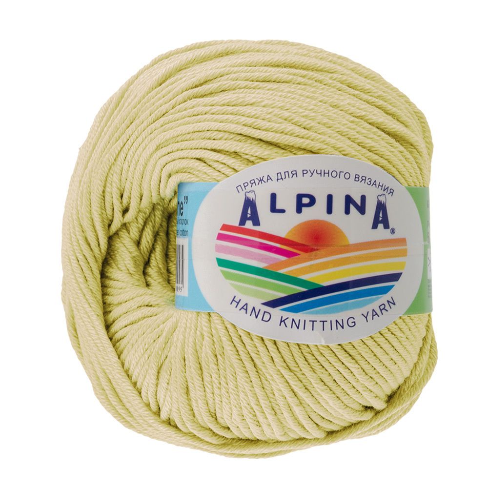Пряжа Alpina Rene / уп.10 мот. по 50г, 105м, 006 св.желтый