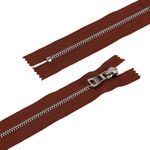 Молния металл Т5 (5 мм) 1 зам., н/раз., 18 см, декор, серебро, каштановый Premium, MLP-5 Gamma, 1 шт