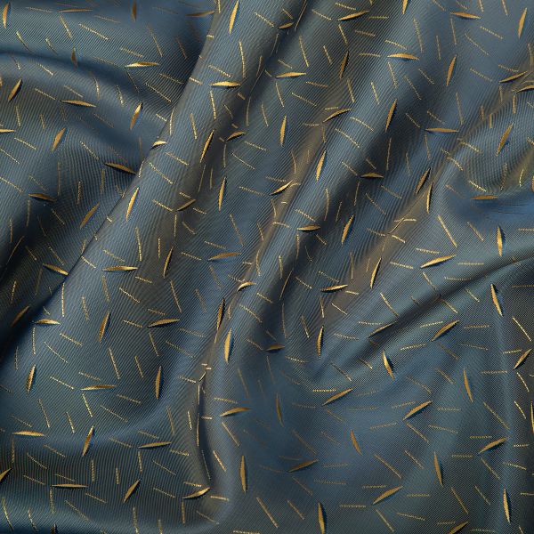 Ткань подкладочная (таффета) с рисунком 96 г/м², 100х145 см, 048 сине-золотой, Gamma JTR