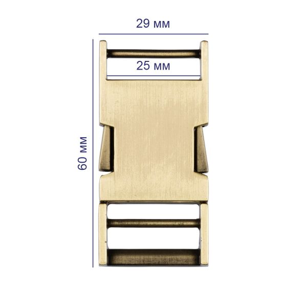 Фастекс (пряжка трезубец) металл 25 мм, 5 шт, под бронзу, Gamma GFM-25B