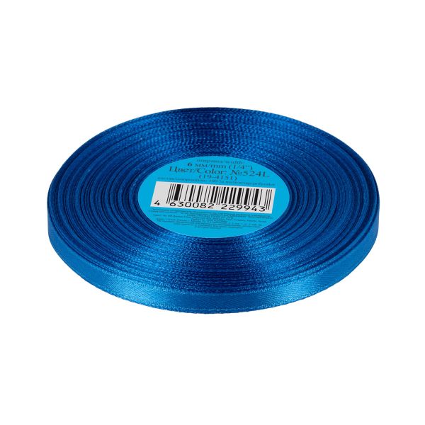 Лента атласная 1-сторонняя 6.0 мм / 33±2 метра, №524L(19-4151) синий, Gamma
