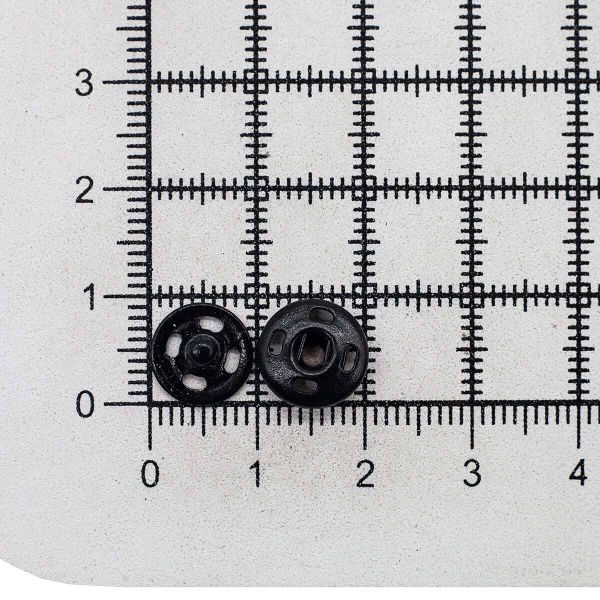 Кнопка пришивная металл ⌀10.0 мм, цв.черный, 36 шт