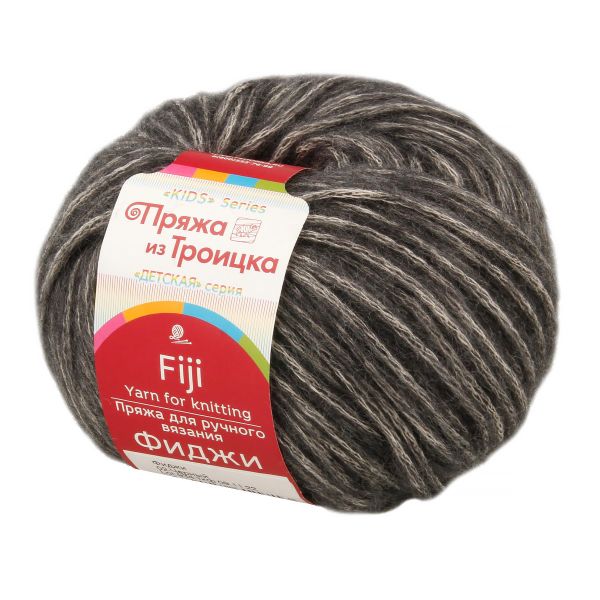 Пряжа Троицкая Фиджи / уп.5 мот. по 50 г, 95 м, 002 черный