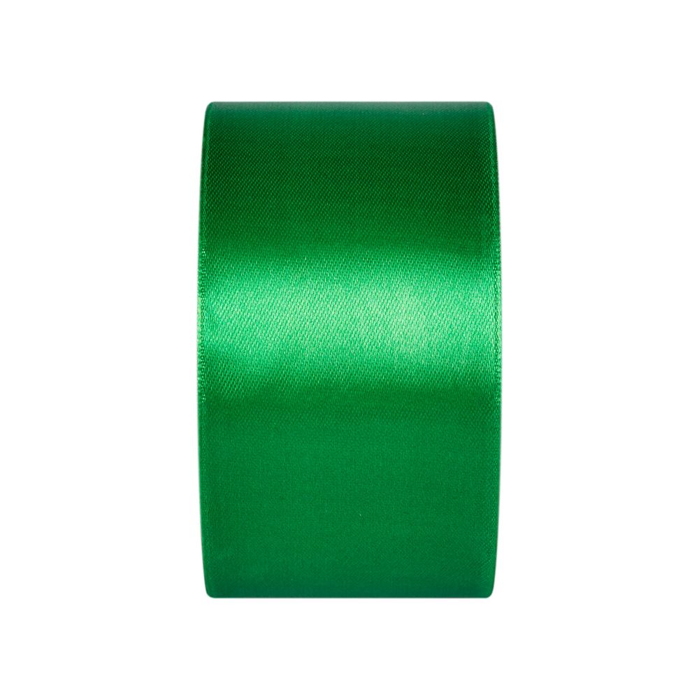 Лента атласная 1-сторонняя 50.0 мм / 33±2 метра, №019 зеленый, в термоплёнке, Gamma
