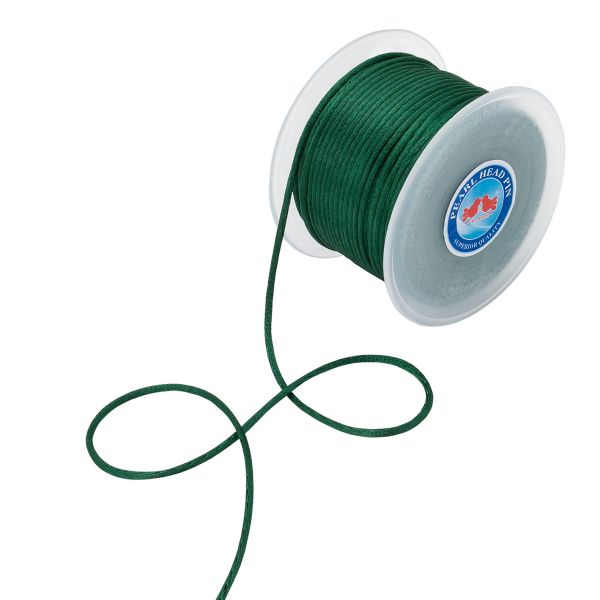 Шнур атласный корсетный ⌀2.0 мм / 50 метров, 3045 зеленый