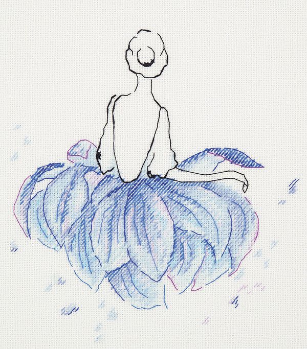 Набор для вышивания нитками Panna, Балерина, 20х20 см