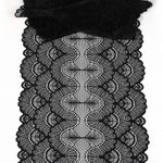 Кружево бельевое эластичное 195 мм / 10 м, цв.02 черный, Kruzhevo