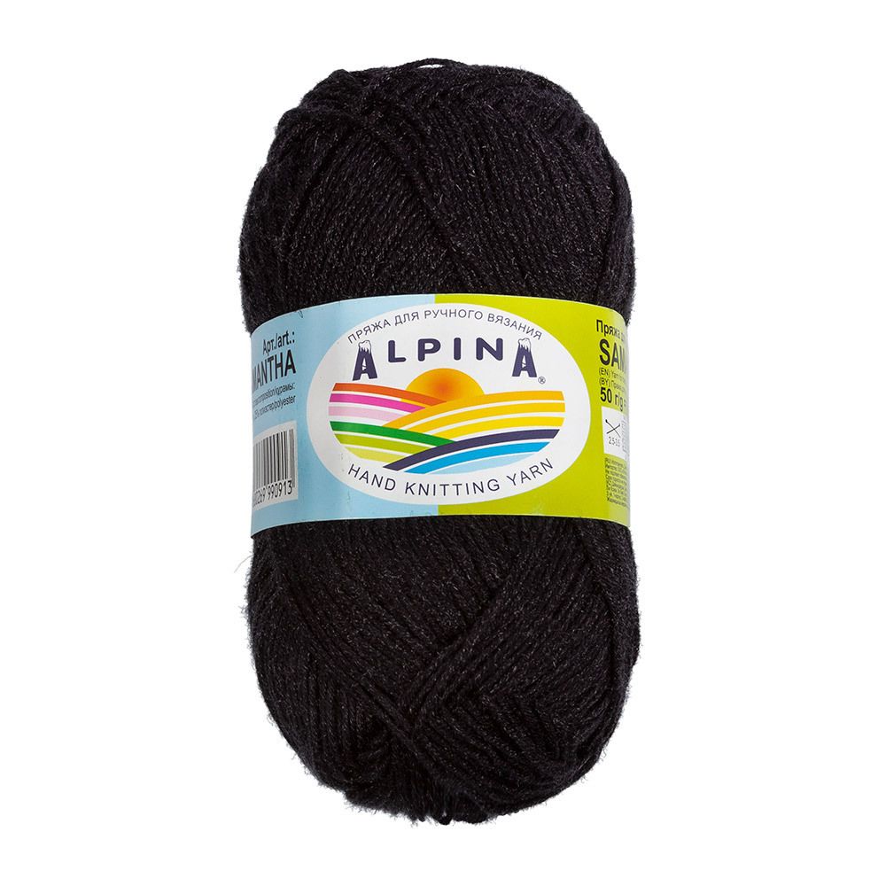 Пряжа Alpina Samantha / уп.10 мот. по 50г, 160м, 08 черный