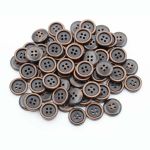 Пуговицы 4 прокола 24L (15мм), (Brown2 (коричневый2)) W01, 72 шт