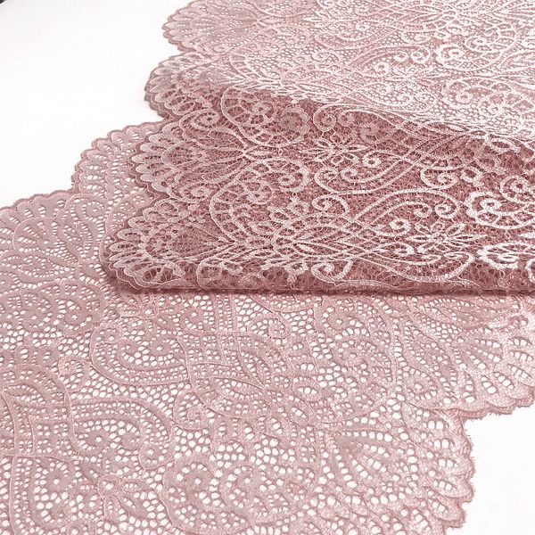Кружево бельевое эластичное 240 мм / 25 м, 40992, цв.003 розовый, Kruzhevo