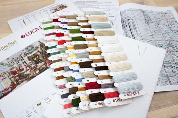 Набор для вышивания нитками Luca-S, Интерьер у Санты Клауса, 65х29 см