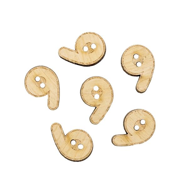 Украшения декоративные пуговицы Цифра Девять, 6 шт, Magic Buttons BTLWA68-32L-01-P6