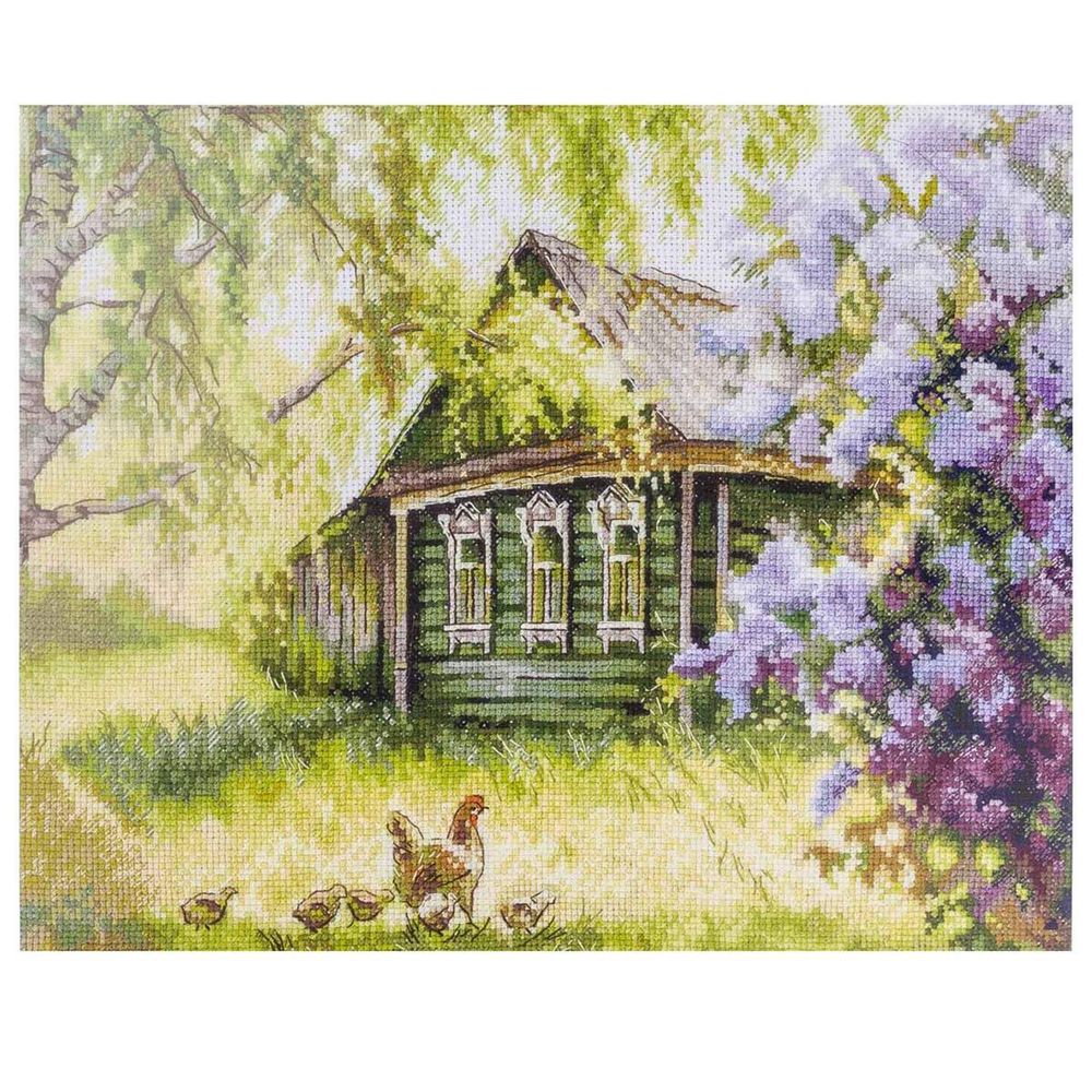 Набор для вышивания нитками, У-08 У бабули 28,5х24см