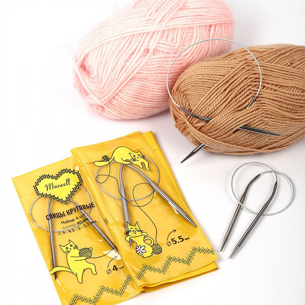 Набор круговых спиц Maxwell Gold 4 шт длина 40см 4-4.5-5-5.5мм