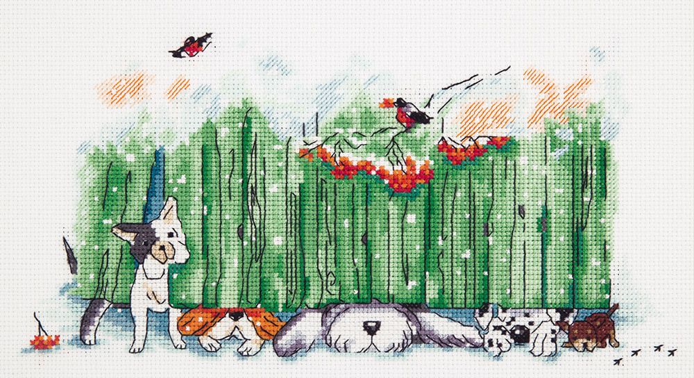 Набор для вышивания нитками Panna, Любопытные носы, 27х15 см