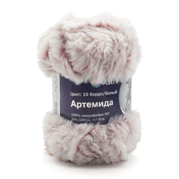 Пряжа Astra Premium (Астра Премиум) Артемида / уп.3 мот. по 100 г, 60 м, 10 бордо/белый