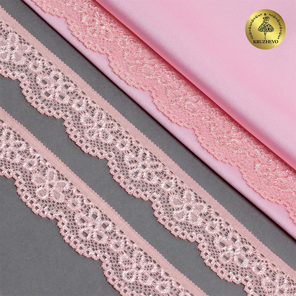 Кружево эластичное (стрейч) 25 мм, 8032, цв.152 коралловый уп.50м, Kruzhevo