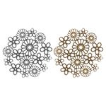 Филигранные элементы для бижутерии 3.3 см, цветы в круге, 4 шт, золото, Zlatka FDP-004