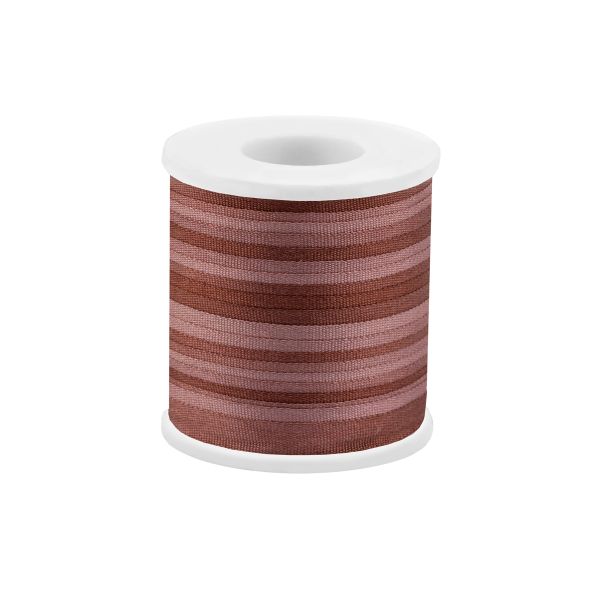 Лента (тесьма) шелковая 4.0 мм / 45.5±0.5 метров, M048 коричневый/т.коричневый, Gamma SRM-4