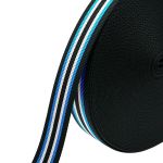 Стропа (ременная лента) 44 мм / 25 метров, черн-серый-ярко голубой, 90966