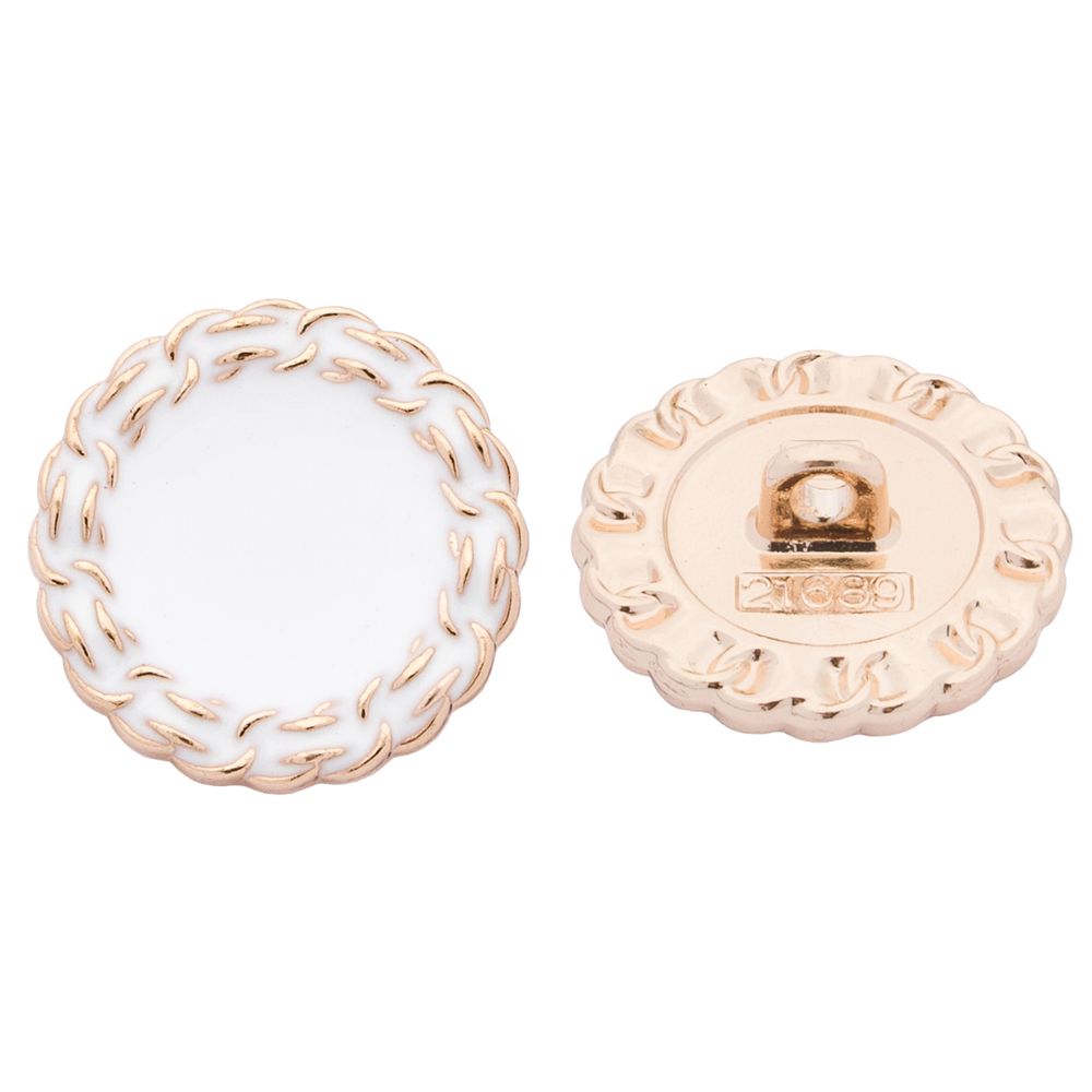 Пуговицы на ножке 32L=20 мм, металл, GD.White (золото-белый), 10 шт, MP05