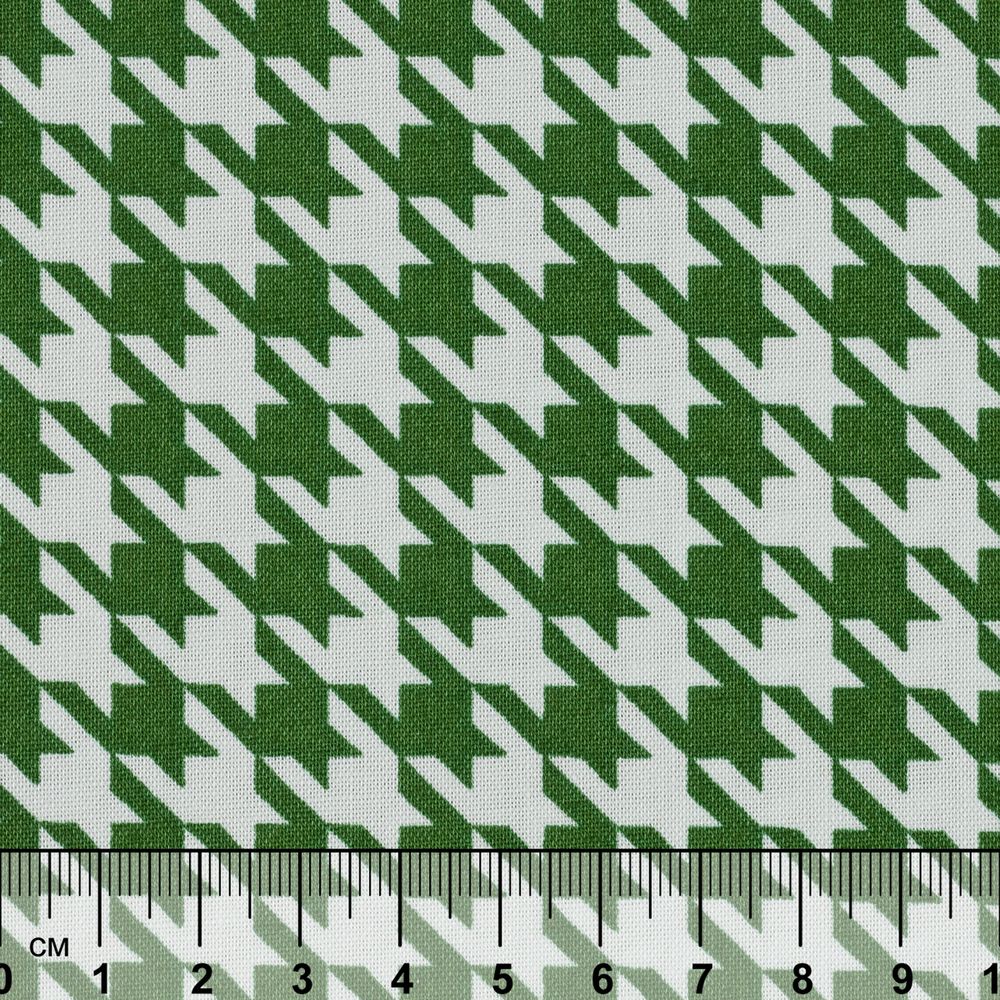 Ткань для пэчворка Peppy Бабушкин сундучок, рулон 112 см / 5 метров, БС-19 гусиная лапка я.зеленый, Peppy