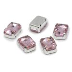 Хрустальные стразы в цапах прямоугольные (серебро) св.розовый 10х14мм, 5 штук Astra&Craft, ПЦ005НН1014