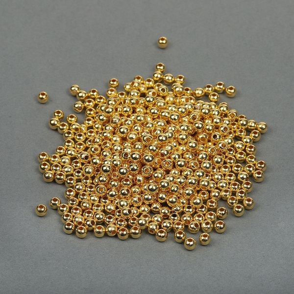 Бусины пластик ⌀4 мм, 500 г, цв.золотой, Magic4Hobby