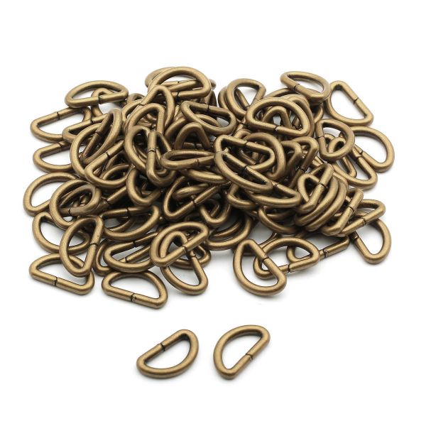 Полукольцо сварное металл внутр. 12 мм (внешн. 17х11 мм, ⌀2.5 мм), 100 шт, латунь ГР, 6047