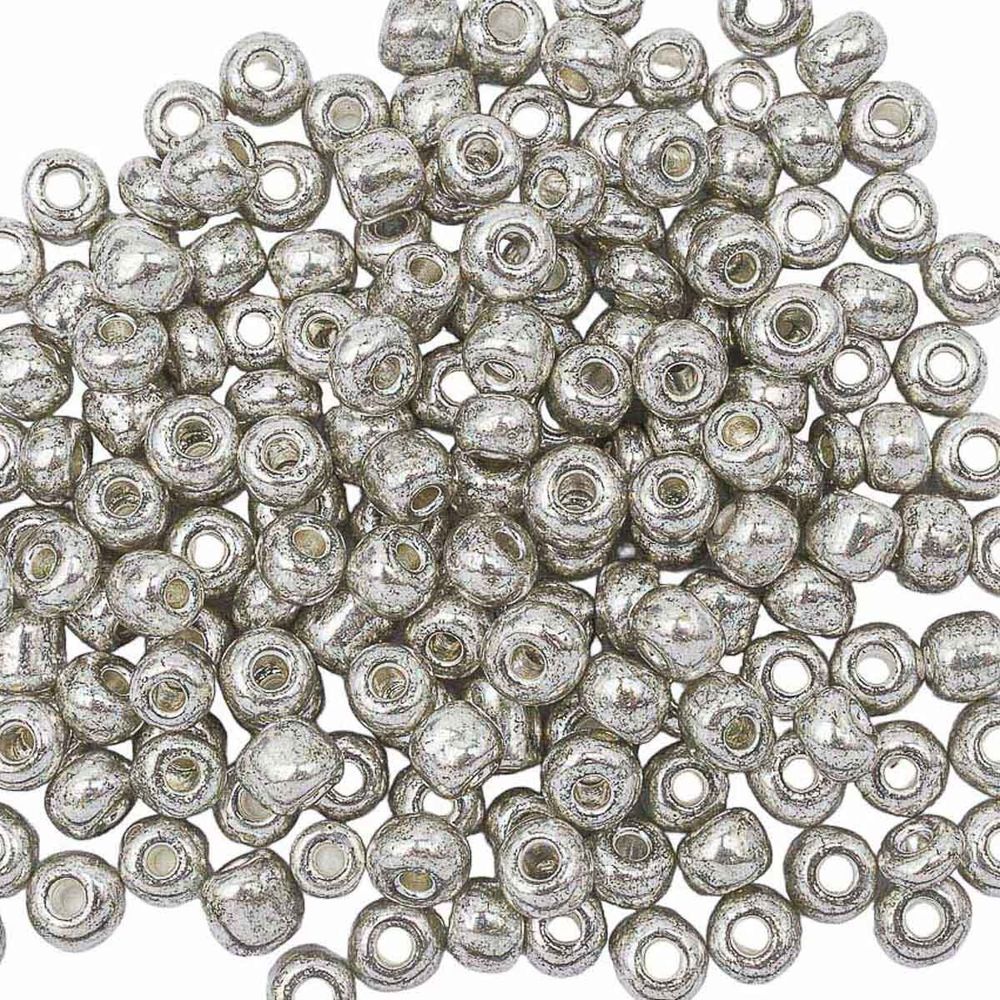 Бисер Astra&Craft 6/0 (4.1 мм), 150 г (10х15 г), цв. 1109 серебро/глянц.покрытие