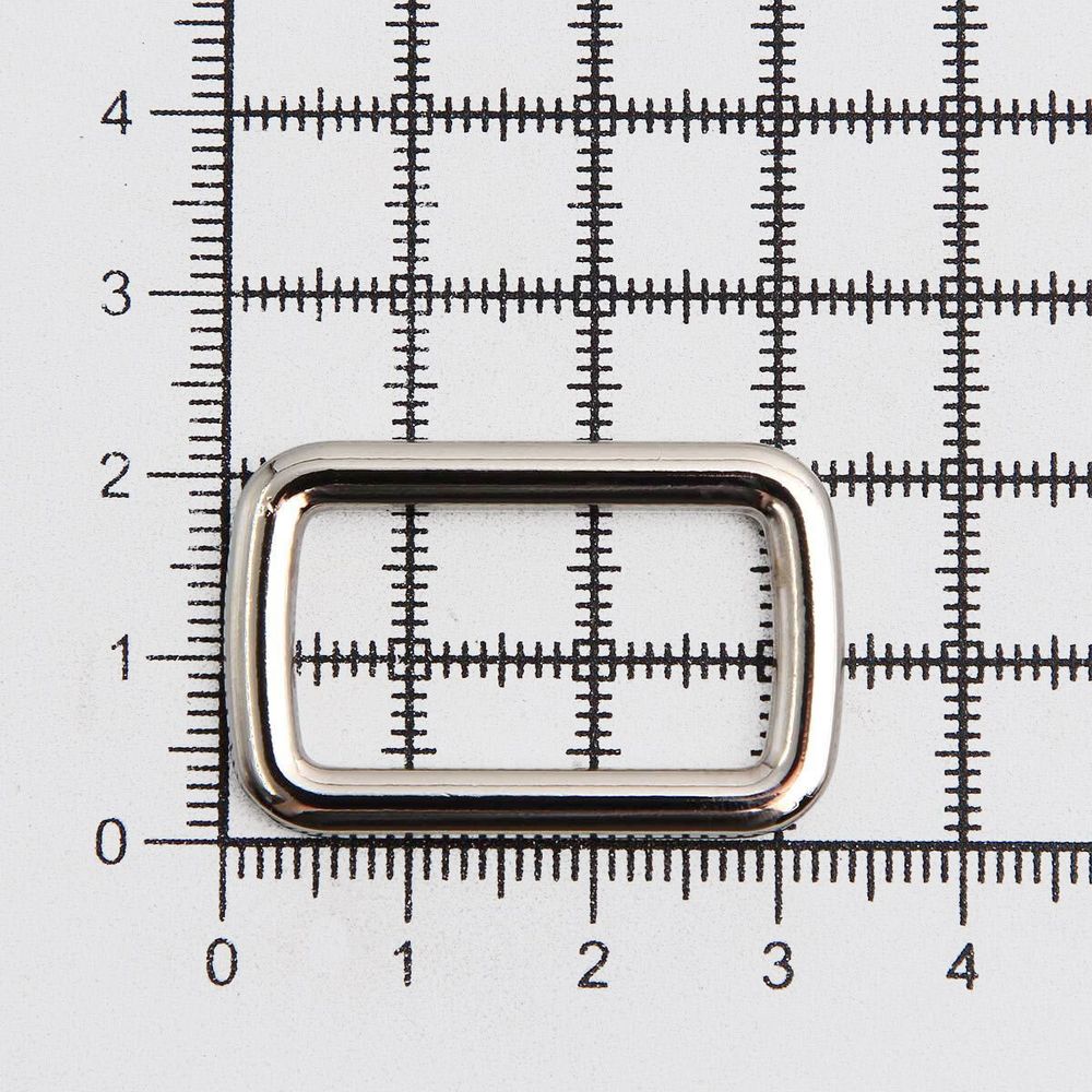 Рамка прямоугольная металл 25 мм /33х21 мм/ никель, ГУ12749, 4 шт
