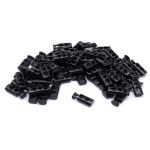 Фиксатор (зажим) для шнура металл 2 отв., 10х23 мм, (in ⌀4 мм), черный глянец, 100 шт