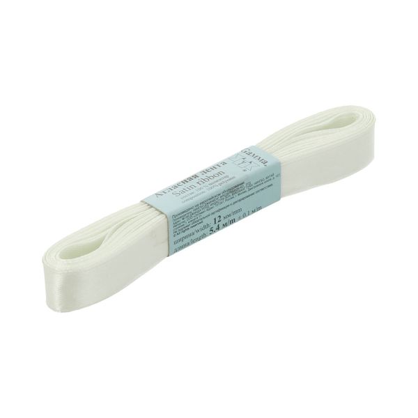 Лента атласная 1-сторонняя 12.0 мм / 10 шт по 5.4 метра, №012 бл.голубой, Gamma AL-12P