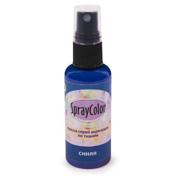 Краска-спрей акриловая по тканям 50 мл, К7507 синяя, Аква-колор