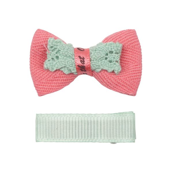 Набор бантик и заколка, мини 35мм/35мм, малиновый/мятный