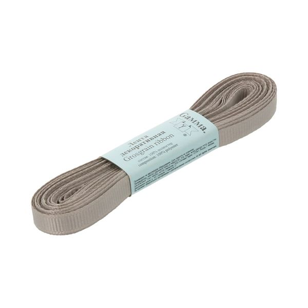 Лента репсовая нарезка 06.0 мм / 10 шт по 5.4 метра, 125 серый, Gamma GR-06