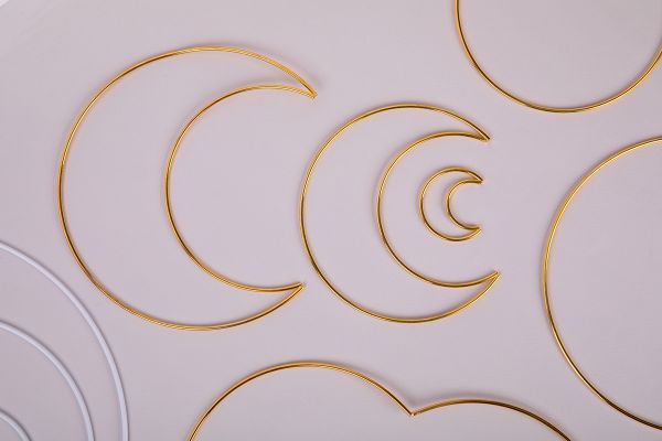 Каркас для рукоделия полумесяц (заготовка) сталь металл, под золото, Gamma RKC-015