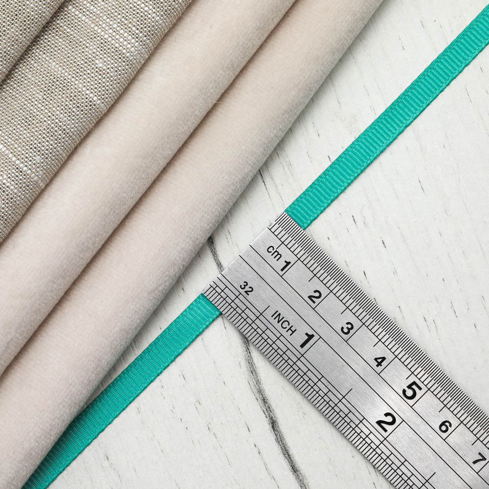 Лента репсовая (в рубчик) 6.0 мм, 121 бирюзовый, уп.18,28 м