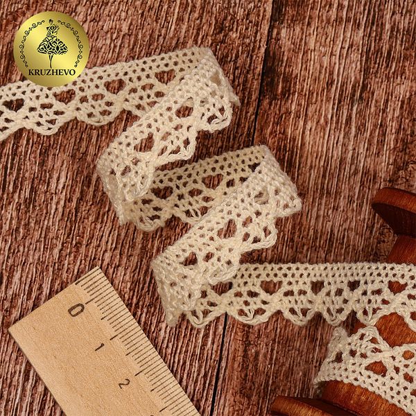 Кружево вязаное (тесьма) 15 мм / 182.8м, 5635 цв.102 молочный, Kruzhevo