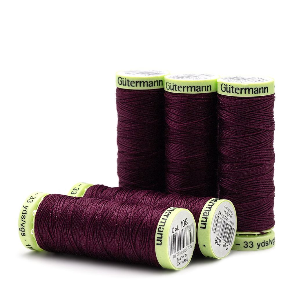 Нитки отделочные Gutermann Top Stitch, 30м, 108 слива, 5 катушек